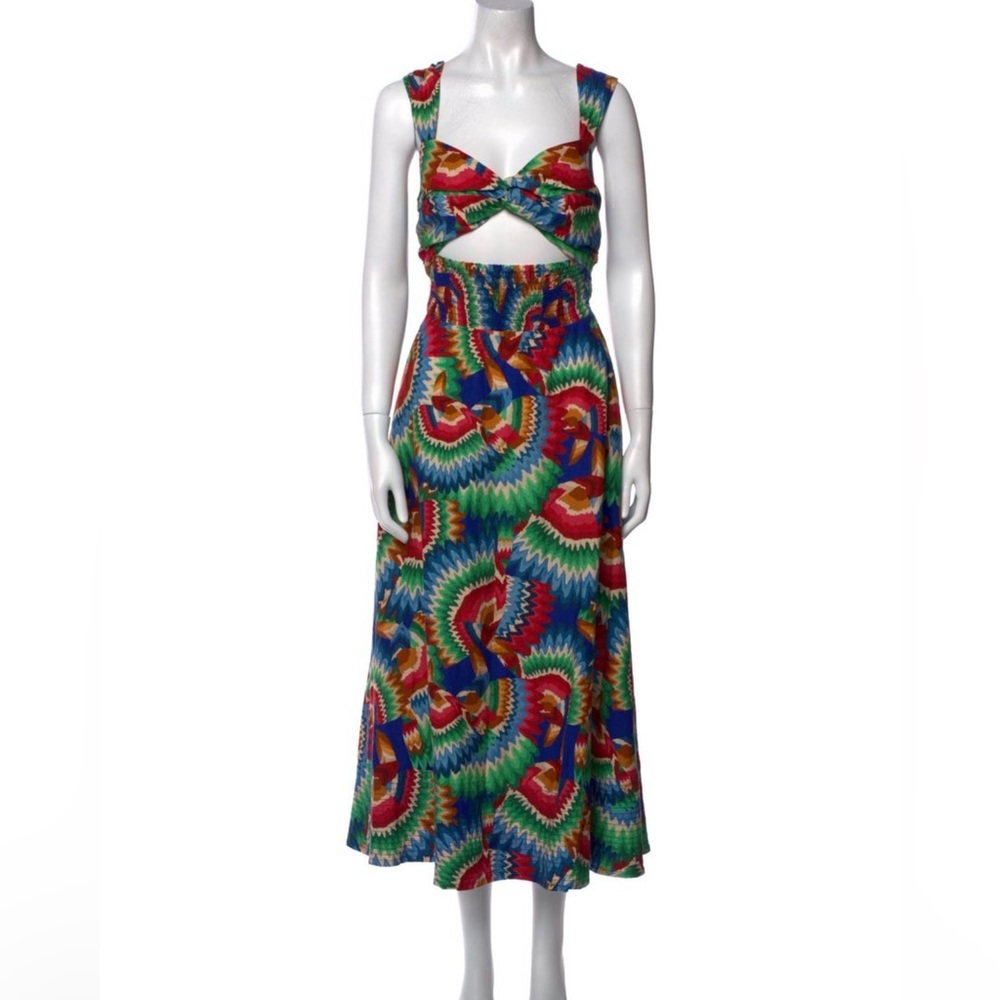 FARM Rio Colorful Patterned Midi Dress size small